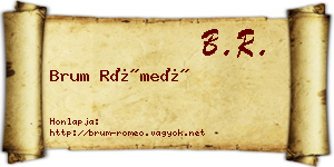 Brum Rómeó névjegykártya